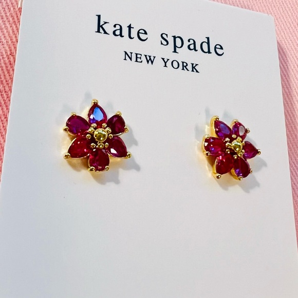 Kate Spade first bloom stud earrings pink multi - Picture 4 of 10